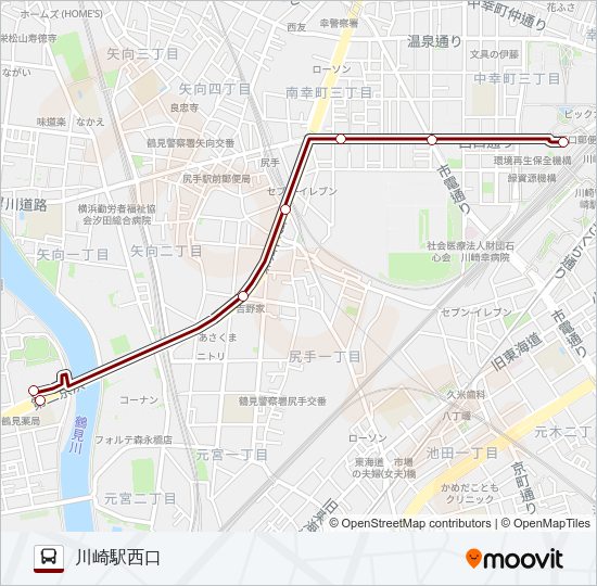 川５０ Bus Line Map