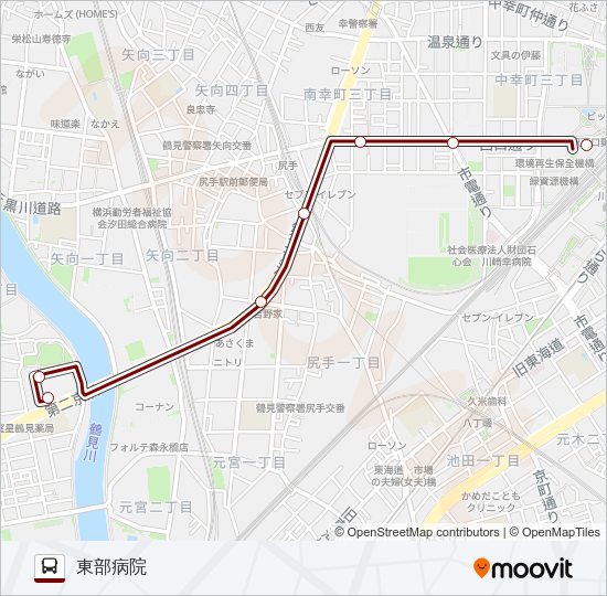 川５０ Bus Line Map