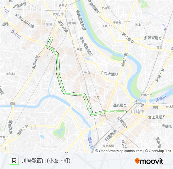 川５４ Bus Line Map