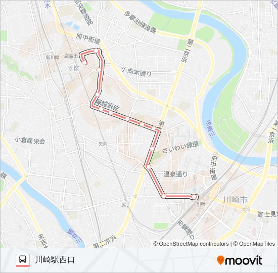 川６０ Bus Line Map