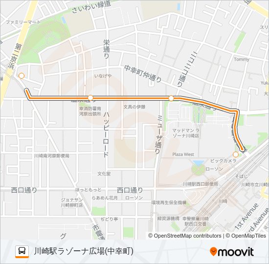 川６１ Bus Line Map