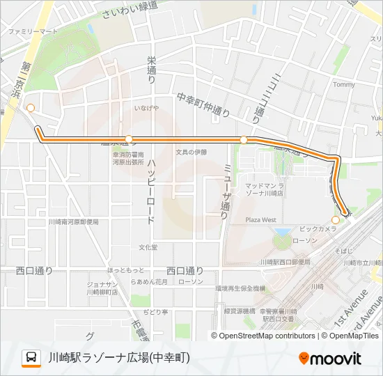 川６１ バスの路線図