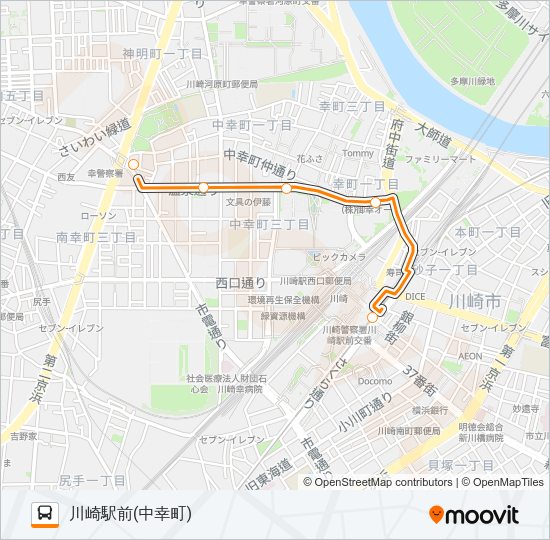 川６１ Bus Line Map