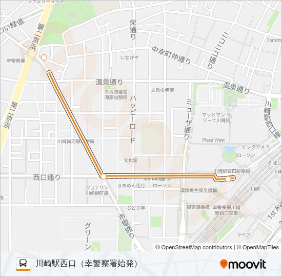 川６１ Bus Line Map