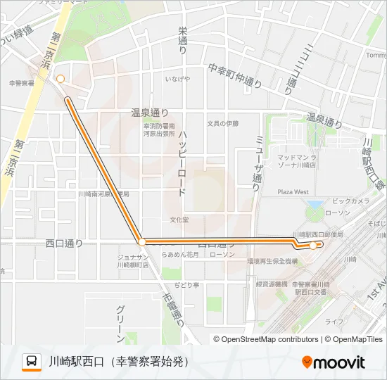 川６１ バスの路線図