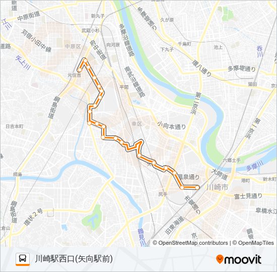 川６１ Bus Line Map