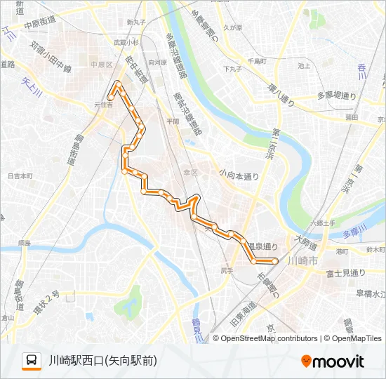 川６１ バスの路線図