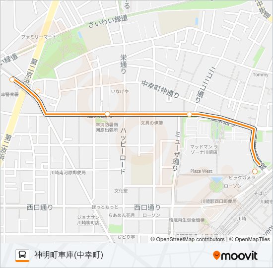 川６１ Bus Line Map