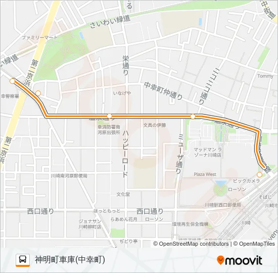 川６１ バスの路線図