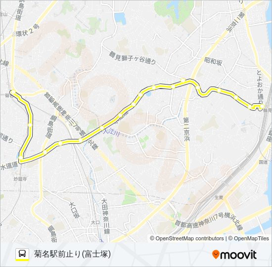 鶴０１ Bus Line Map
