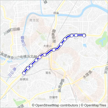 鶴０２ Bus Line Map