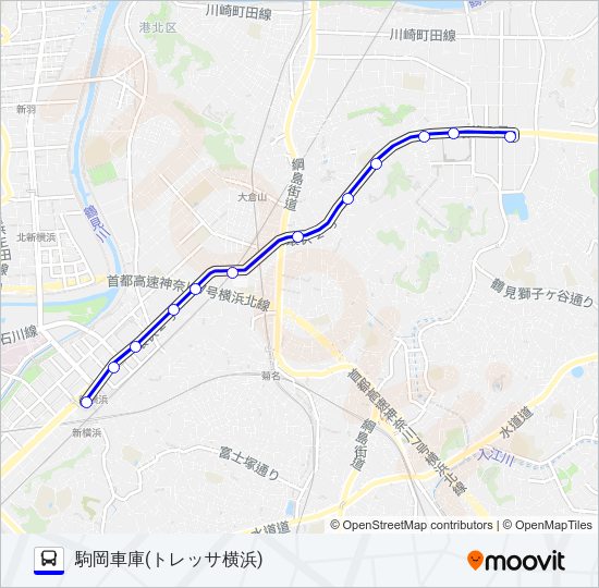 鶴０２ Bus Line Map