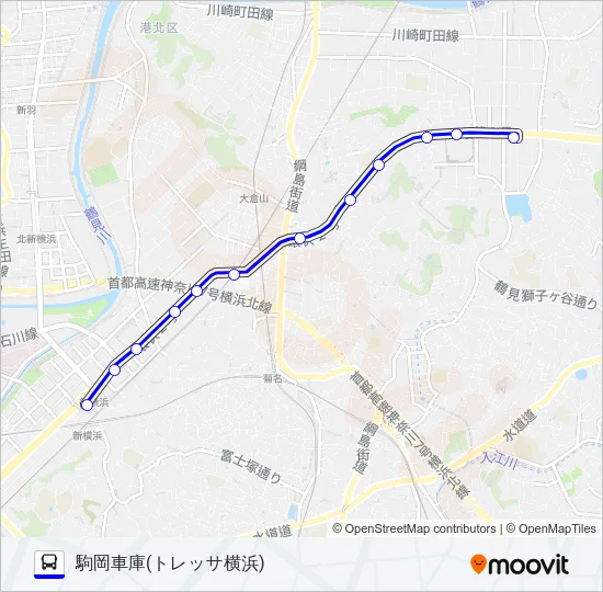 鶴０２ Bus Line Map
