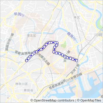 鶴０２ Bus Line Map