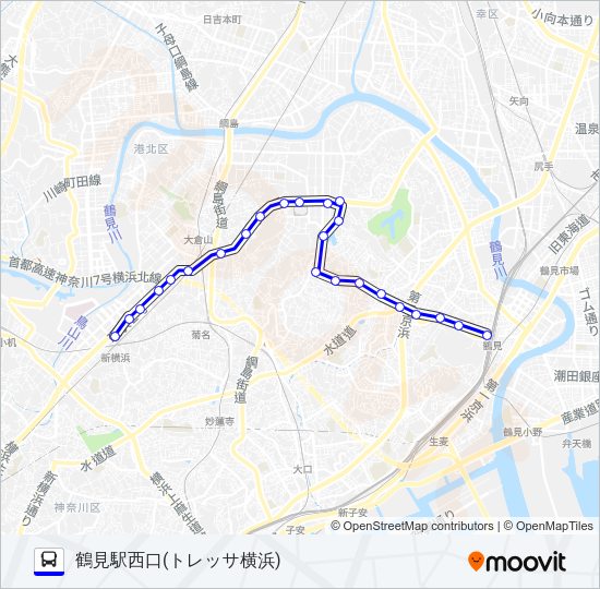 鶴０２ Bus Line Map
