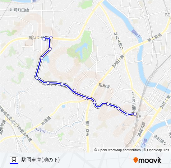 鶴０２ Bus Line Map