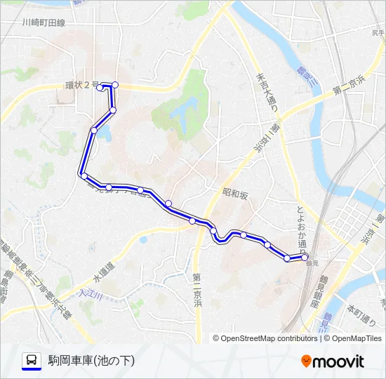 鶴０２ バスの路線図