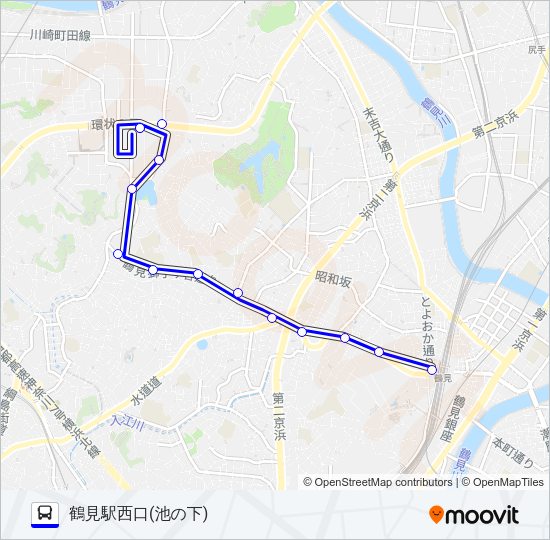 鶴０２ Bus Line Map