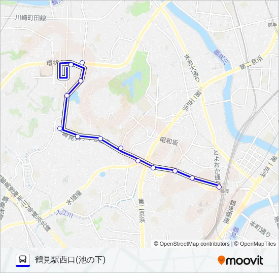 鶴０２ バスの路線図