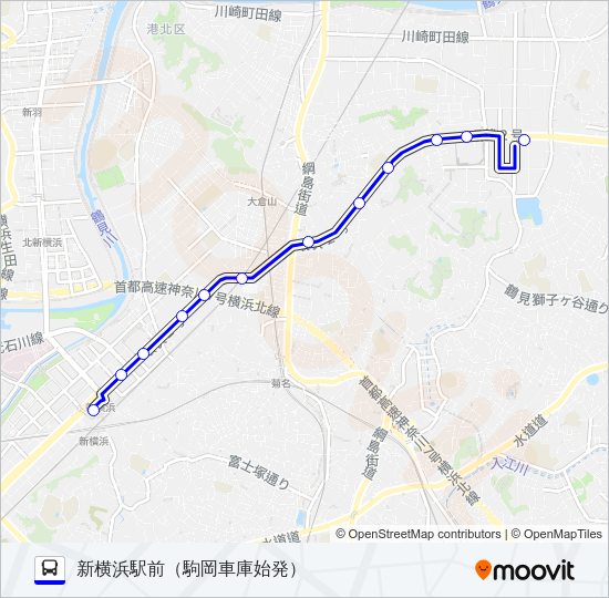鶴０２ Bus Line Map
