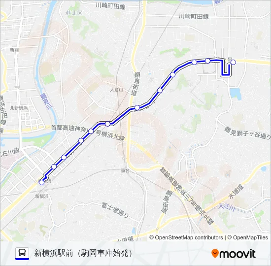 鶴０２ バスの路線図