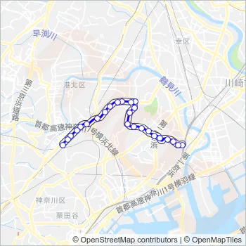 鶴０２ Bus Line Map