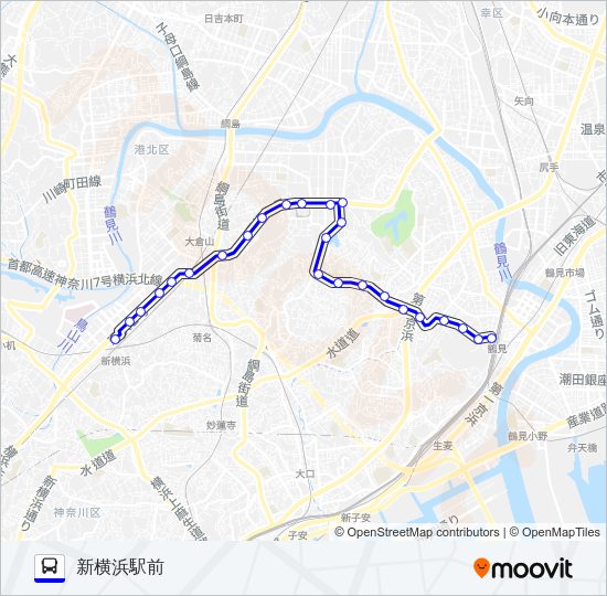 鶴０２ Bus Line Map