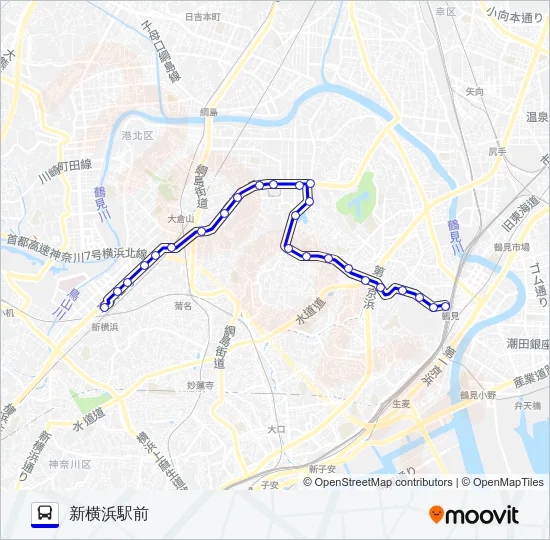 鶴０２ バスの路線図