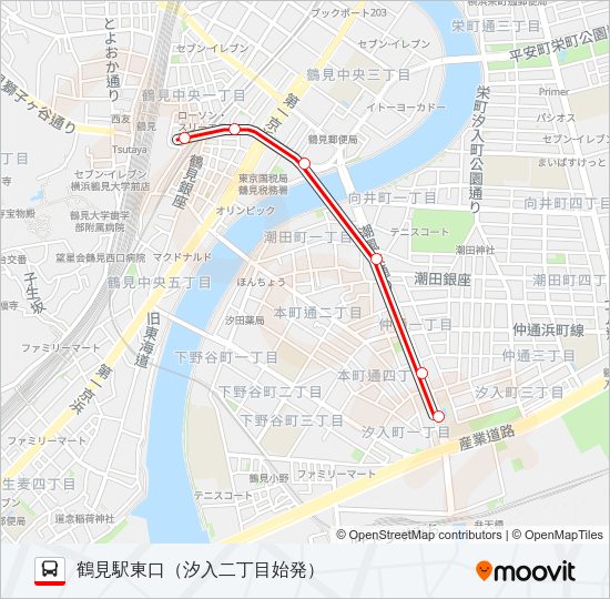 鶴０８ Bus Line Map