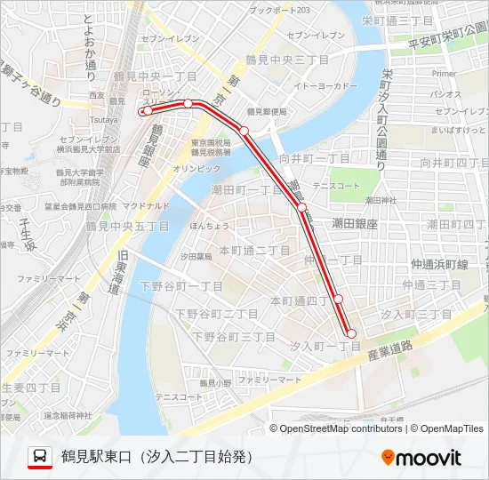 鶴０８ バスの路線図