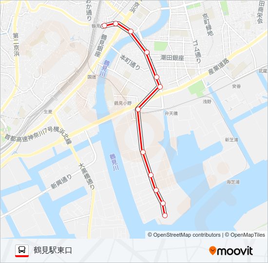 鶴０８ Bus Line Map