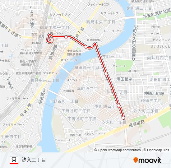 鶴０８ Bus Line Map