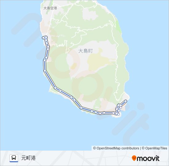 Ｂ 波浮港ライン Bus Line Map