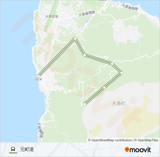 Ｃ 三原山ライン Bus Line Map