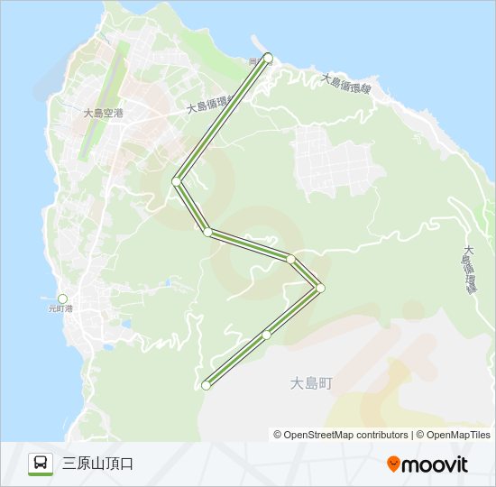 Ｃ 三原山ライン Bus Line Map