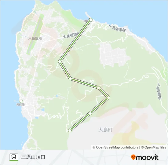 Ｃ 三原山ライン バスの路線図