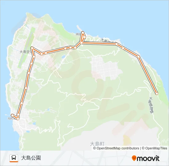 Ａ 大島公園ライン バスの路線図
