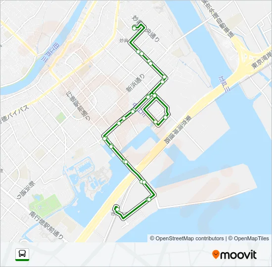 塩浜０２ バスの路線図