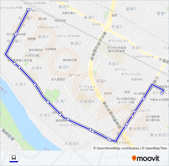 市川０１ Bus Line Map