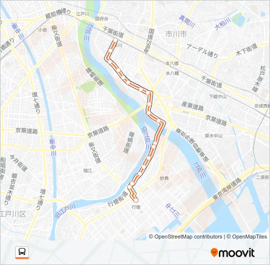 市川０４ バスの路線図