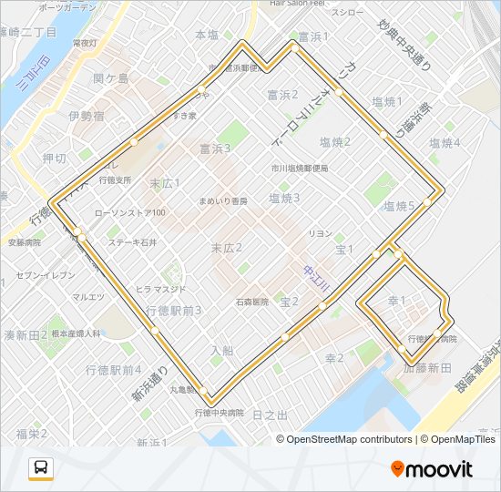行徳０１ Bus Line Map