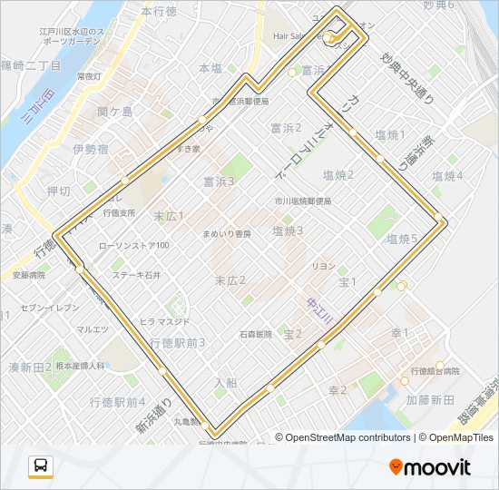 行徳０２ Bus Line Map