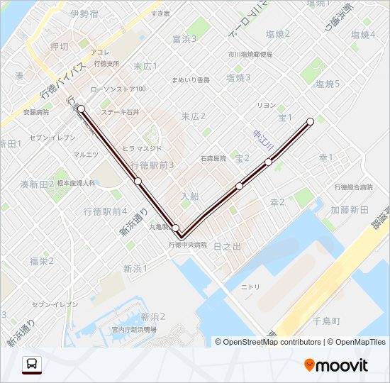 行徳０４ Bus Line Map