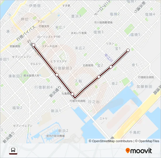 行徳０４ Bus Line Map