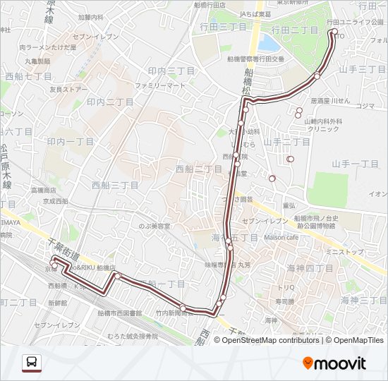 西船２１ Bus Line Map