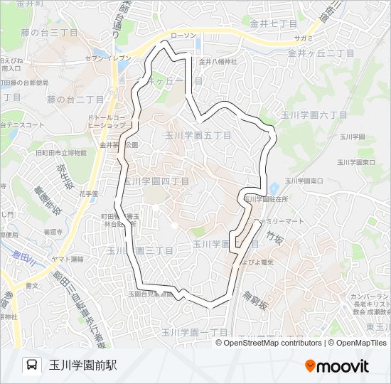 玉ちゃんバス：北ルート Bus Line Map