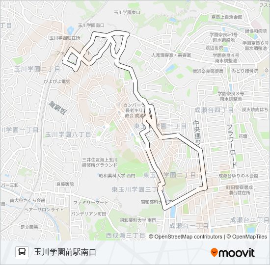 玉ちゃんバス：東ルート Bus Line Map