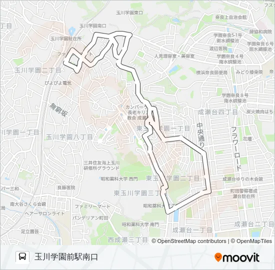 玉ちゃんバス：東ルート バスの路線図