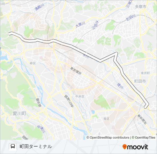 まちっこ：相原ルート（往路） Bus Line Map