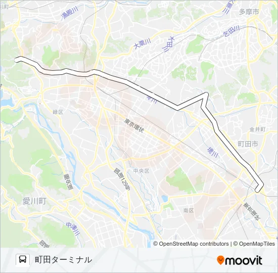 まちっこ：相原ルート（往路） バスの路線図